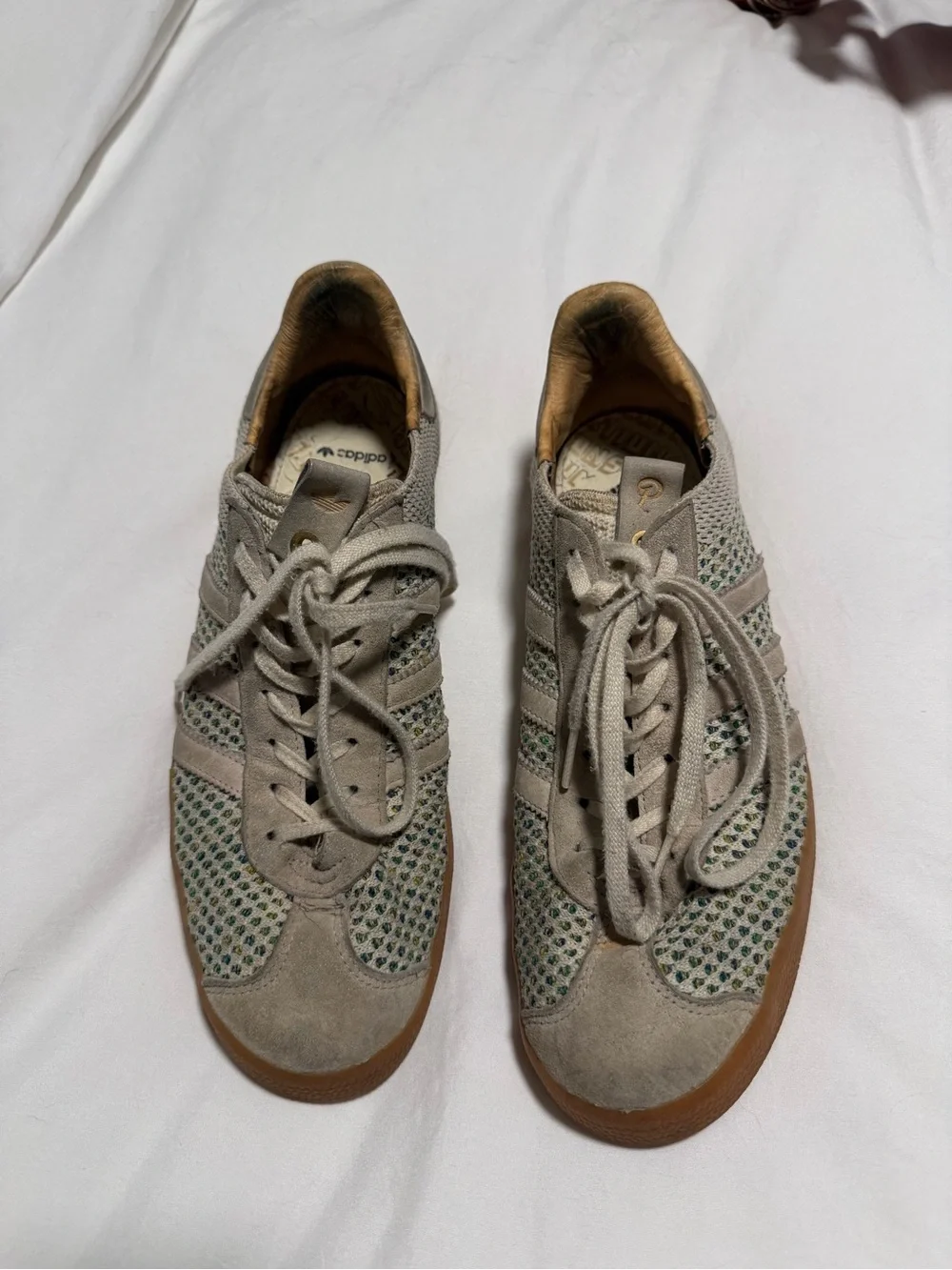 Adidas Men’s Beige Mesh & Suede Casual Sneakers - Politics Size 10